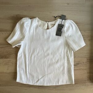 Zadig & Voltaire Tchao Sequins Top | Judo White | Size M | BNWT